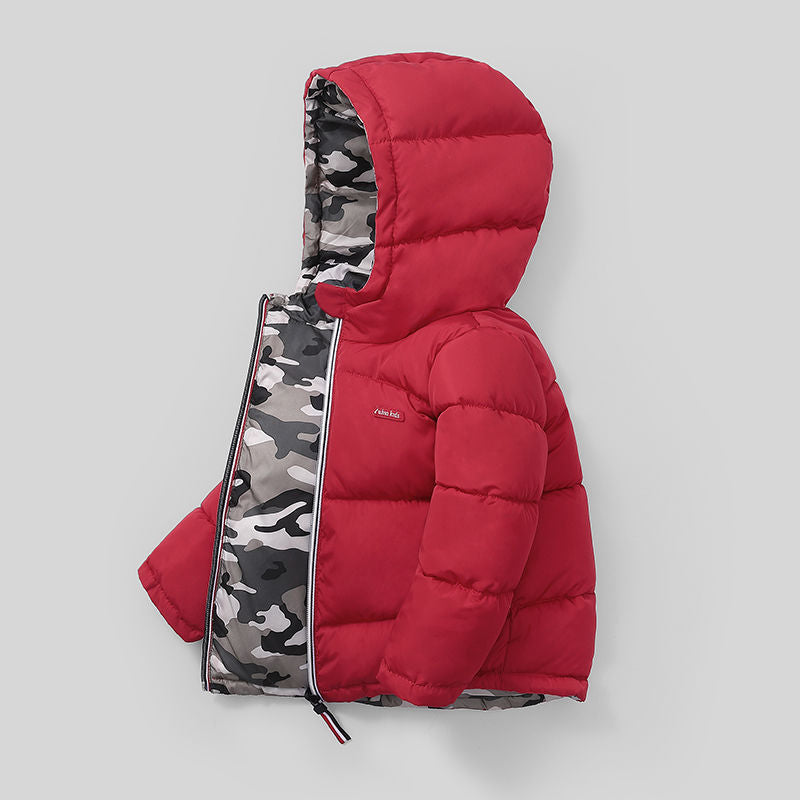 Middle And Small Children Wear Double-sided Padded Winter Jackets