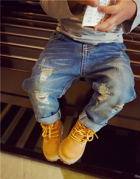 Boys Washed Ripped Jeans
